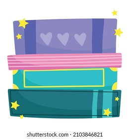 stack books read isolated icon