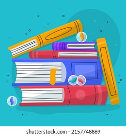 Pila de libros. Ilustración vectorial.
