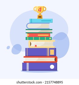 Stack of books. School books pile. Education book heap. Bookstore, library icon. Science literature, dictionary. Study books pile. Studies symbol. Textbook stack for reading. Vector illustration.