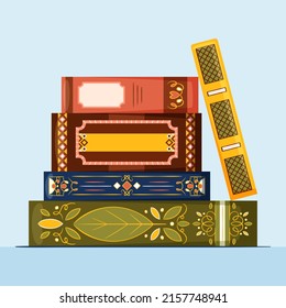 Pila de libros. Ilustración vectorial.