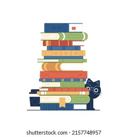 Buchstapel. Vektorgrafik.