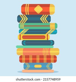 Pila de libros. Ilustración vectorial.