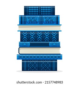 Stack of books. School books pile. Education book heap. Bookstore, library icon. Science literature, dictionary. Study books pile. Studies symbol. Textbook stack for reading. Vector illustration.
