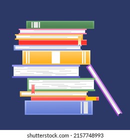 Pila de libros. Ilustración vectorial.