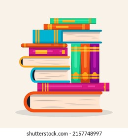 Pila de libros. Ilustración vectorial.