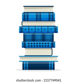 Stack of books. School books pile. Education book heap. Bookstore, library icon. Science literature, dictionary. Study books pile. Studies symbol. Textbook stack for reading. Vector illustration.