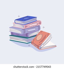 Pila de libros. Ilustración vectorial.