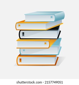 Pila de libros. Ilustración vectorial.