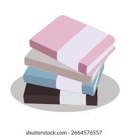 Bücherstapel. Satz von Buchstapelvektoren