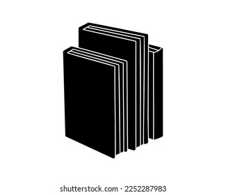 Stack of books silhouette. Education symbol. Book silhouette. Bookstore, library icon. Vector illustration