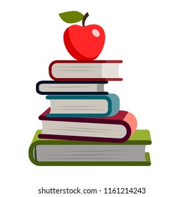 Books Apple On Top Stock Vector (Royalty Free) 1931272010 | Shutterstock