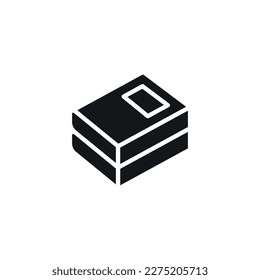 Stack of books simple glyph icon. Vector solid isolated black logo illustration.