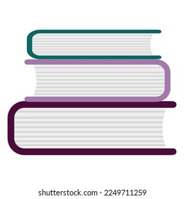 Stack of books. Simple vector illustration for librarian's day. Scientific literature, textbooks.