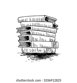 Stack of books sketch