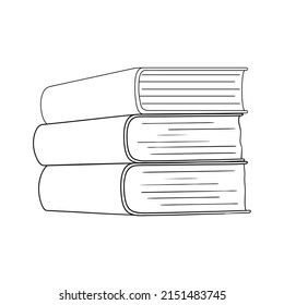 Stack Of Books Sketch. Drawings Engrave Pile Of Old Vintage Dictionary And Study Research Book Vector Illustration