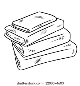 Stack of books sketch sticker doodle