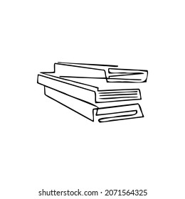 Stack of books sketch vector illustration on a transparent background