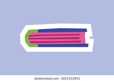 Stack of Books Sticker with Flat Soft Color Palette in Cutout Style