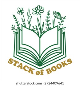 Pila de libros Camiseta Diseño