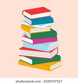 Stack of books. Various  notebooks, pile of books, materials for reading and education.