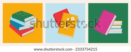 Stack of books. Various  notebooks, pile of books, materials for reading and education.