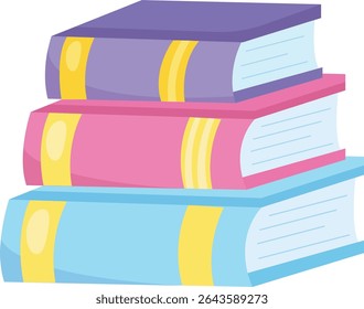Pilha de livros. Pilha de vários livros em capa dura. Ilustração vetorial plana colorida isolada sobre fundo branco. Dia Mundial do Livro. Literatura, conceito de educação. Ilustração vetorial.