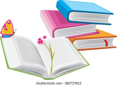 Stack of books. Vector