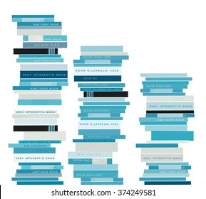 Stack of books. Books vector background. Interior design. Books in flat style.