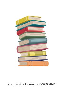 Stack of books. Vector color illustration.