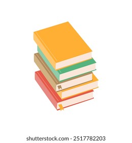 Stack Of Books Vector Colorful Illustration