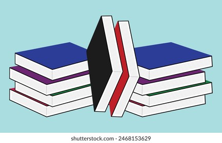 stack of books vector design