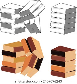 stack of books vector eps 10