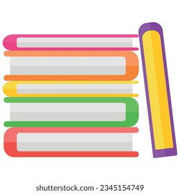 Stack of books. Vector flat illustration