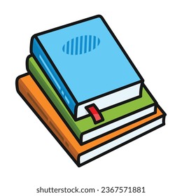 Stack of books vector icon. Color vector icon isolated on white background stack of books .