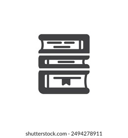 Stack of books vector icon. filled flat sign for mobile concept and web design. School textbooks glyph icon. Symbol, logo illustration. Vector graphics