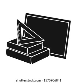 Stack of books vector icon.Black vector icon isolated on white background stack of books .