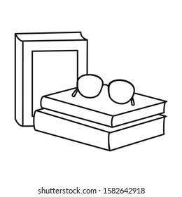 Stack of books vector icon.Line vector icon isolated on white background stack of books .