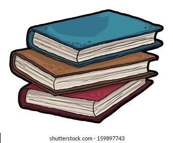 Stack of books, vector illustration