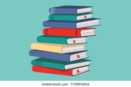 Stack of books vector illustration.