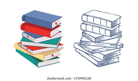 Stack of books vector illustration.