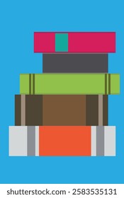stack of books vector illustration
