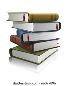 Stack of books. Vector illustration. All books are layered separately in vector file.