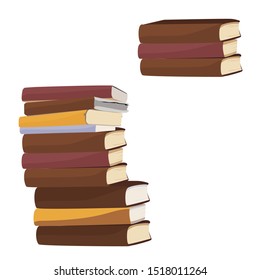 Stack of books. Vector illustration. Isolated on a white background.