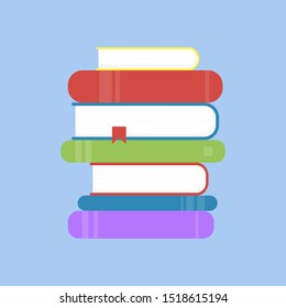 Stack of books vector illustration. Pile of books isolated from background.