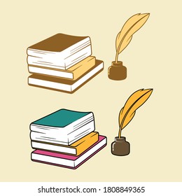 Stack of Books Vector Images for Icon, Illustration and sticker
