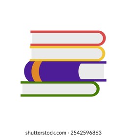 A stack of books. Vector simple color flat illustration. 