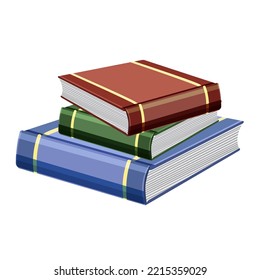 A stack of books,blue,green, red books,isolated on a white background.Vector illustration for bookstores.