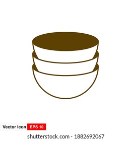 Stack of bowls icon. vector illustration.