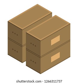 Stack of boxes icon. Isometric of stack of boxes vector icon for web design isolated on white background