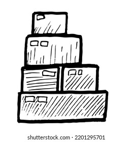 stack of boxes vector illustration on white background